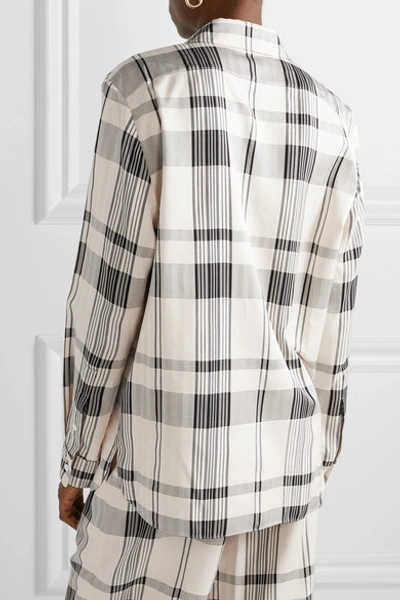 Shop Theory Checked Jacquard Shirt In Ivory
