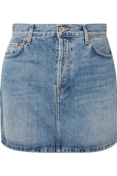 Shop Re/done Originals 60s Denim Mini Skirt In Mid Denim