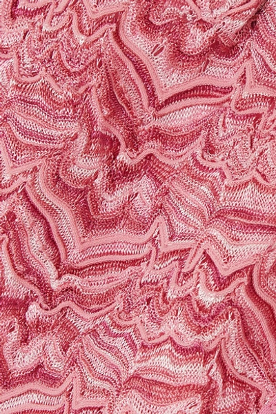 Shop Missoni Pizzo Rilievo Crochet-knit Halterneck Bikini In Pink