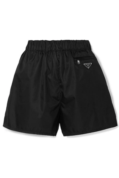 Shop Prada Shell Shorts In Black