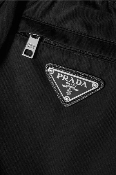 Shop Prada Shell Shorts In Black