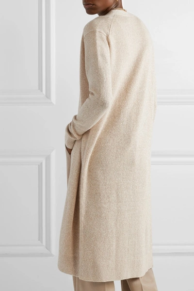 Shop Theory Linen-blend Cardigan In Beige