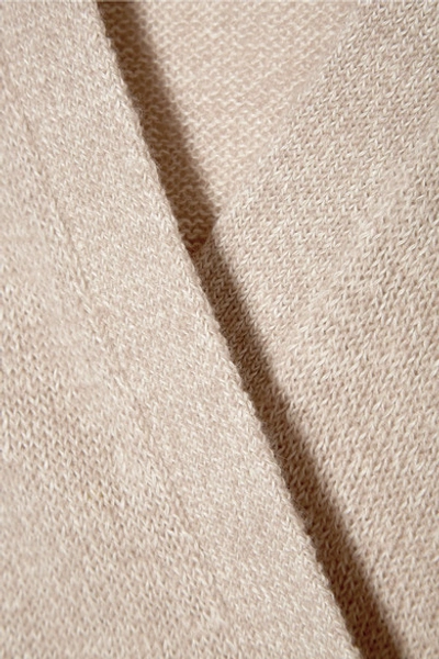 Shop Theory Linen-blend Cardigan In Beige