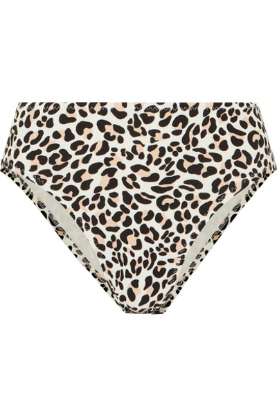 Shop Norma Kamali Leopard-print Bikini Briefs In Leopard Print