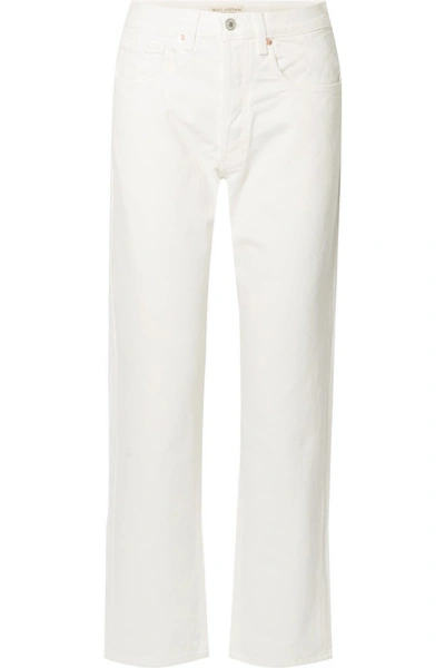 Shop Nili Lotan Archer High-rise Straight-leg Jeans In White