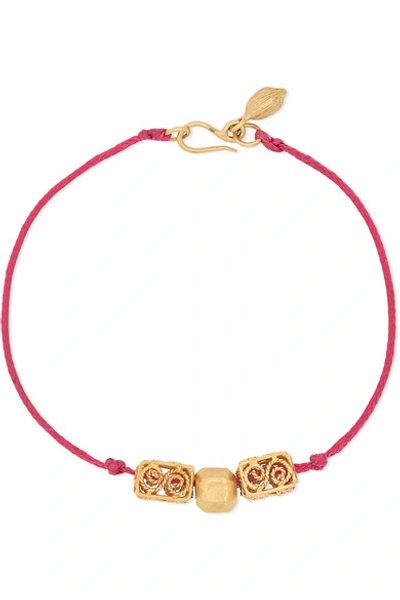 Shop Pippa Small + Net Sustain 18-karat Gold And Cord Bracelet
