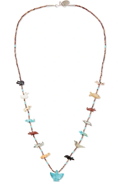 Shop Jessie Western Power Animal Silver Multi-stone Necklace In Turquoise