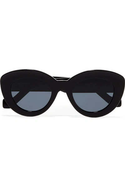 Shop Loewe Cat-eye Acetate Sunglasses In Black