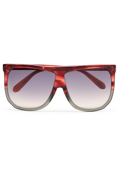 Shop Loewe Filipa Oversized D-frame Two-tone Acetate Sunglasses In Red
