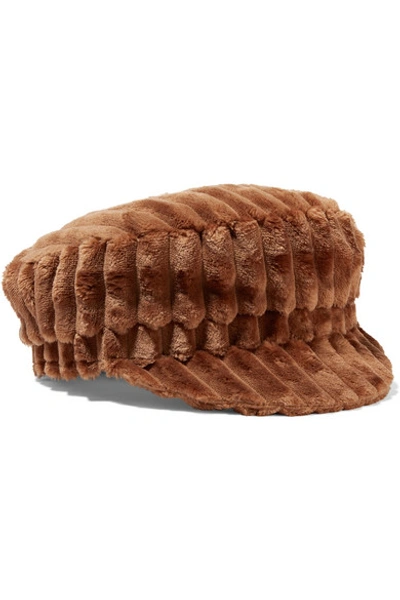 Shop Isabel Marant Evie Quilted Faux Shearling Cap In Brown