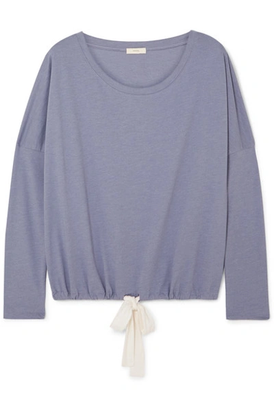 Shop Eberjey Heather Cotton-blend Jersey Pajama Top In Blue