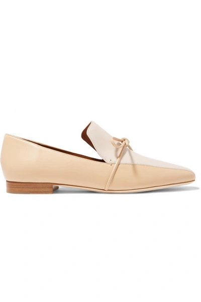 Shop Malone Souliers Roksanda Marlene Celia Two-tone Leather Loafers In Sand