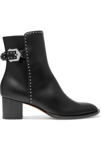 Shop Givenchy Elegant Studded Leather Ankle Boots In Black