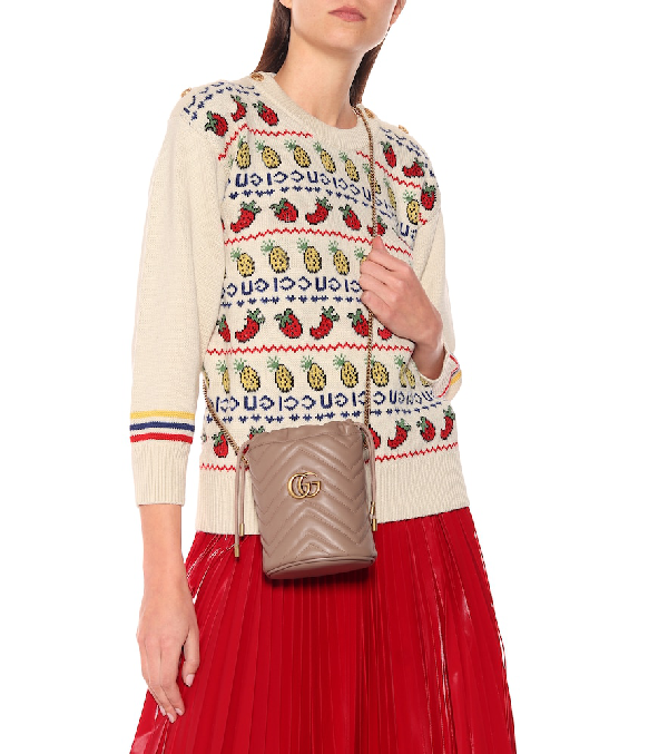 gg marmont 2.0 mini leather bucket bag