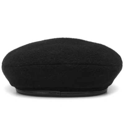 Shop Maison Michel Reversible New Billy Cashmere Beret In Black