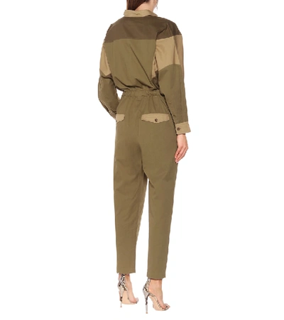 Shop Isabel Marant Étoile Guan Cotton Jumpsuit In Green