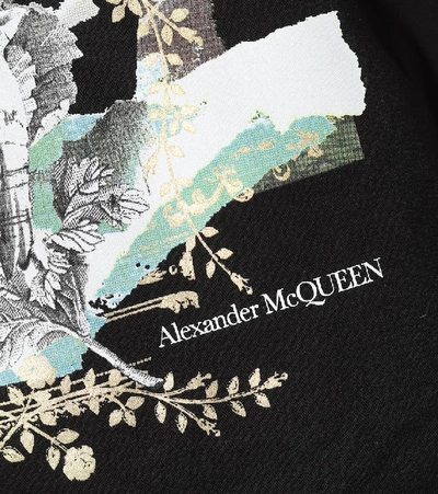Shop Alexander Mcqueen Printed Cotton T-shirt In Black