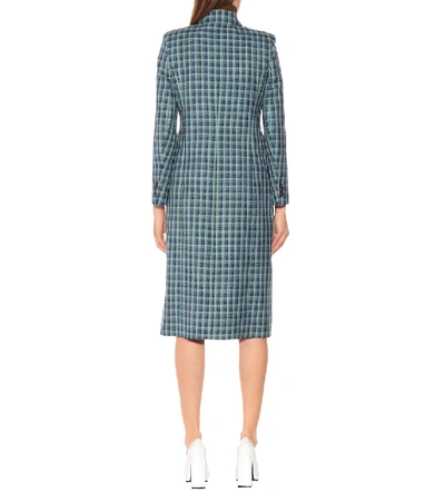 Shop Balenciaga Hourglass Wool Coat In Blue