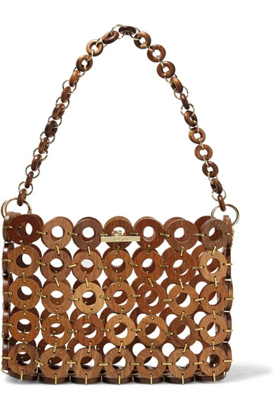 Shop Cult Gaia Jasmin Wood Shoulder Bag In Brown