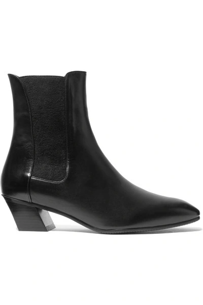 Shop Stuart Weitzman Cleora Leather Chelsea Boots In Black