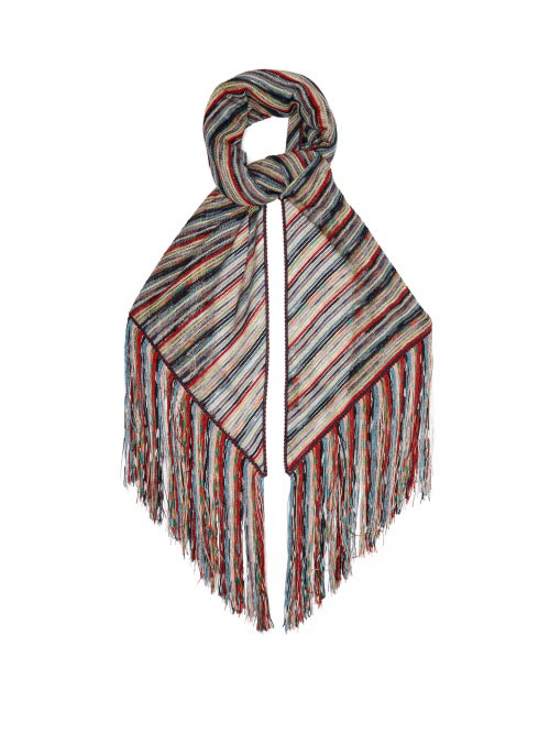Missoni Metallic Stripe-Knit Wrap Scarf In Multi | ModeSens