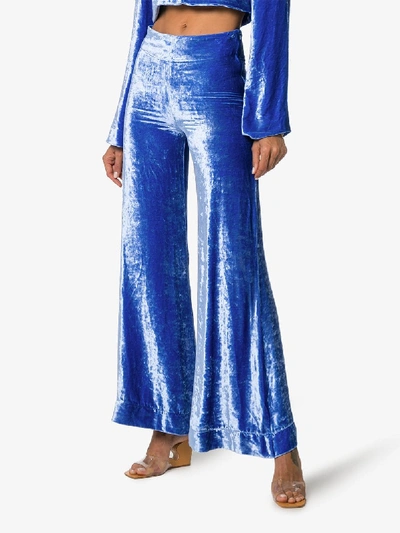 Shop Deitas Venus Velvet Trousers In Blue