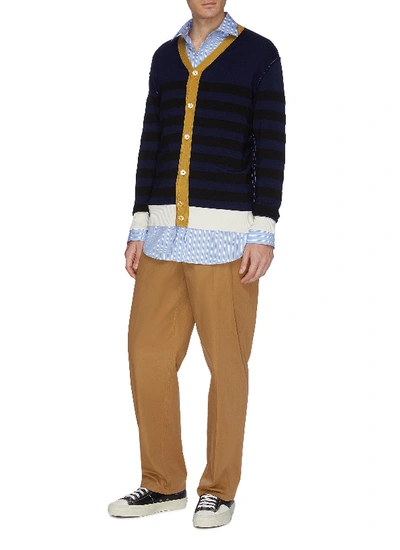 Shop Marni Contrast Border Stripe Cardigan