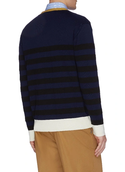 Shop Marni Contrast Border Stripe Cardigan