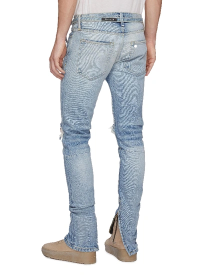 Shop Fear Of God Belted Zip Cuff Ripped Skinny Jeans
