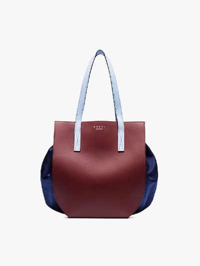 Shop Marni Burgundy Large Gusset Shopper Tote In Red