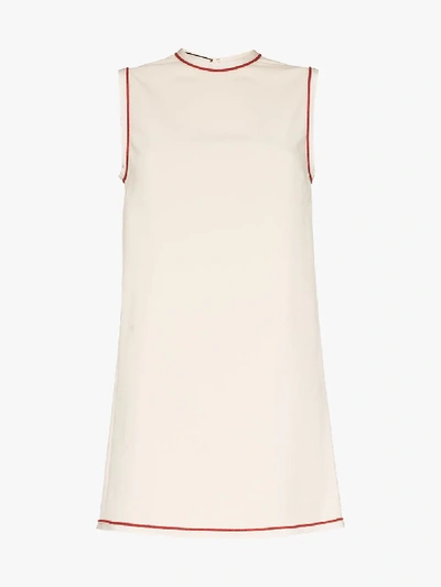 Shop Gucci Sleeveless Shift Dress In White