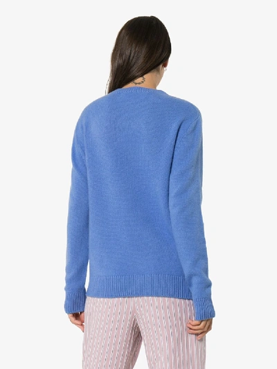 Shop The Elder Statesman Simple Cashmere Jumper In Blue