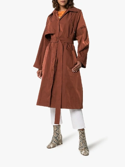 Shop Joseph Dublin Belted Trench Coat In Brown