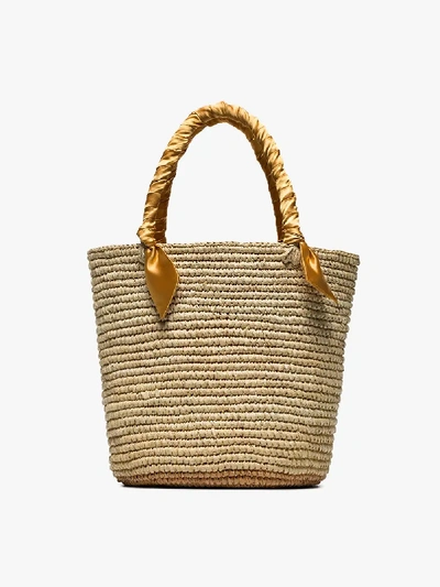 Shop Sensi Studio Beige Medium Woven Basket Bag In Neutrals
