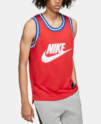 Shop Nike Sportswear Men's Mesh Logo Tank Top In Red