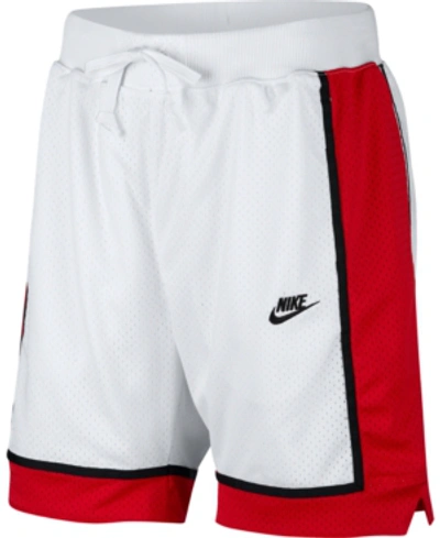 Shop Nike Men's Mesh Basketball Shorts In White/red