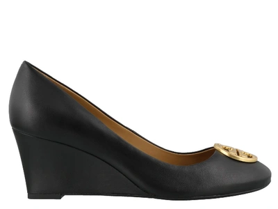 Shop Tory Burch Chelsea Wedged Pump In Black