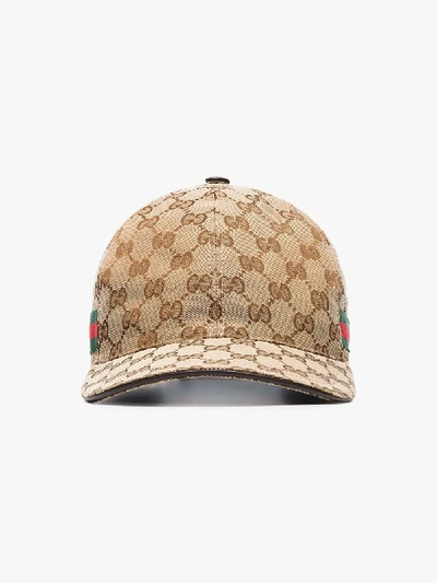 Gucci Gg Supreme Canvas Baseball Cap In 棕色