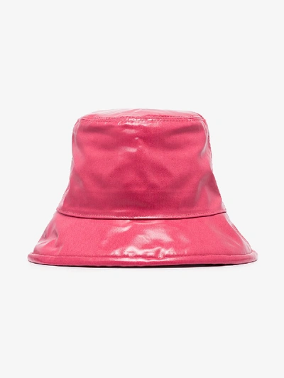 Shop Gucci Pink Logo Print Bucket Hat