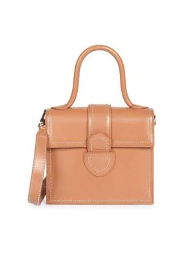 Shop Alaïa Small Leonie Leather Top Handle Bag In Sahara