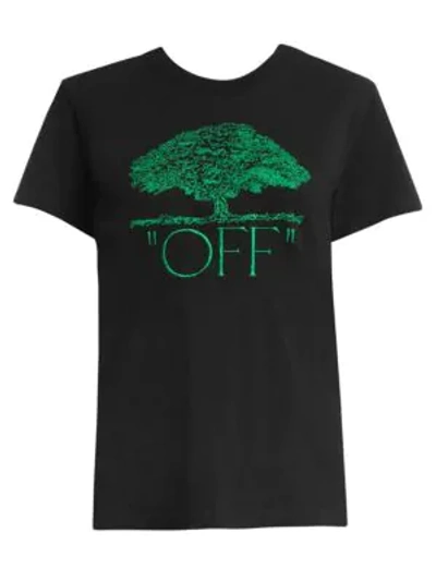 Shop Off-white Off Tree Casual Tee In Black Green