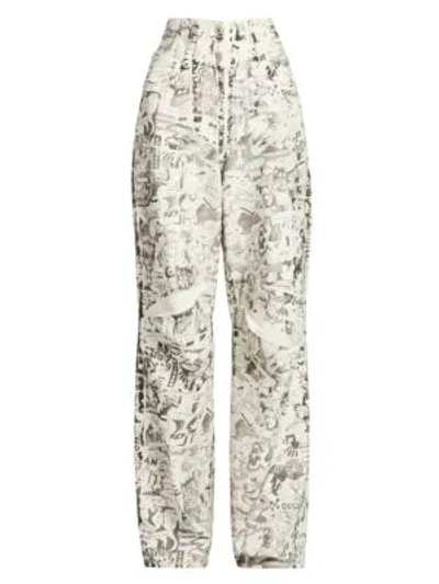 Shop Off-white Oversized Tomboy Graphic Jeans In White