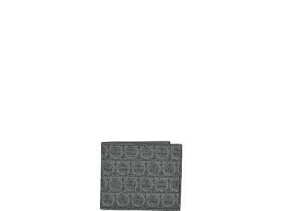 Shop Ferragamo Gancini Wallet In Black/grey