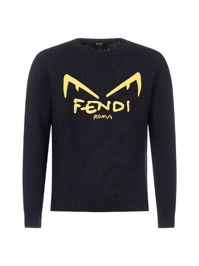 Shop Fendi Sweater In Nero Giallo