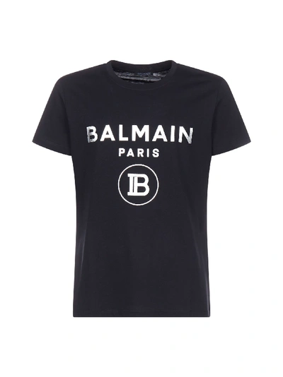 Shop Balmain Short Sleeve T-shirt In Noir