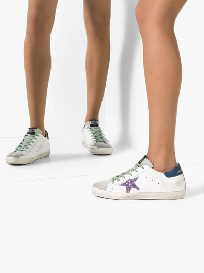 Shop Golden Goose White Superstar Low-top Sneakers