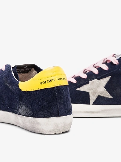 Shop Golden Goose Blue Superstar Low-top Sneakers