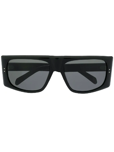 Shop Celine Rectangular Sunglasses In Schwarz