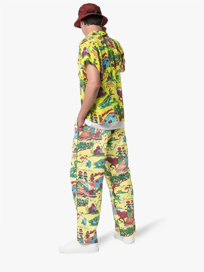 Shop Bode Village Scene Printed Trousers In Multicoloured