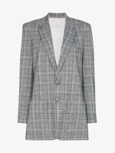 Tibi James Check Pattern Blazer In Multicolour